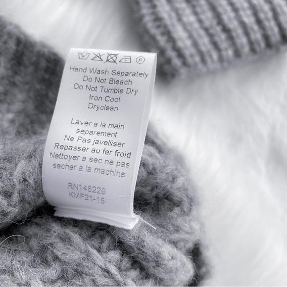 Kathryn Mccarron Alpaca Merino Wool Sweater Gray Chunky Crewneck Women’s Large - Picture 6 of 8